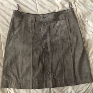 High-waisted, Brown-Suede Mini-Skirt, L.O.G.G. by H&M, European Size 40 Leather!